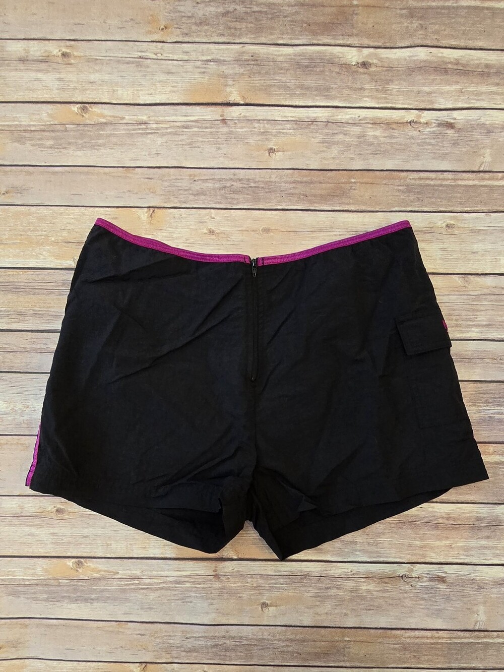 Mossimo Supply Co. Black Swim Shorts with Magenta Trim